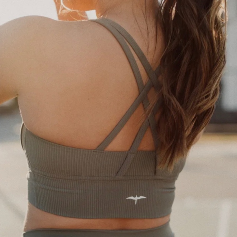 The Iwa Company Olive Green Sports Bra Crop Top